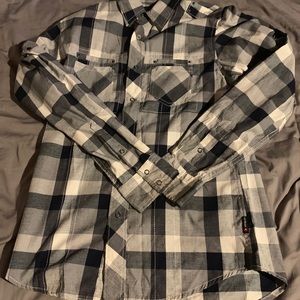 Grey plaid button up